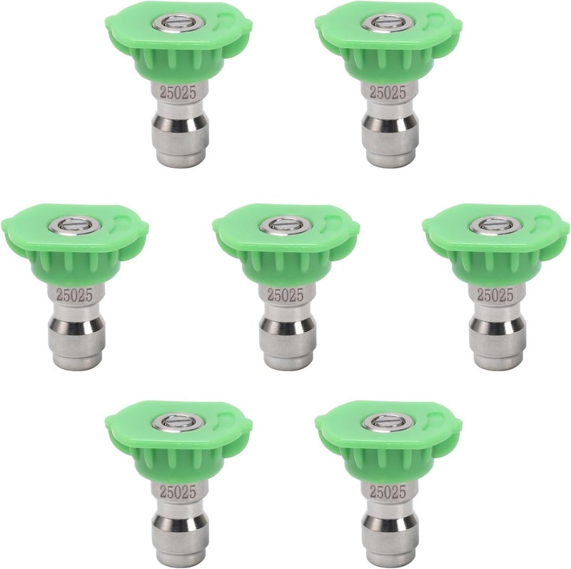 VIPRUSH Pressure Washer Tips, 7 Pack Power Washer Nozzle Tips, 25 Degree Green, 1/4 Inch Quick Connect, 4000 PSI - Image 1